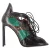 Roland Mouret Slangenprint Veter Sandalen in Groenzijn Leer