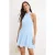 TRENDYOLMİLLA Dames Blauw Effen Kort / Mini Mouwloos Avond / Dagelijks Skater Jurken