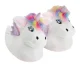 Eenhoorn pluche pantoffels voor kinderen met regenbooghaar – Wit