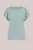WE Fashion – Dames T-shirt met opengewerkt structuur – Regular fit – Lichtblauw –