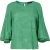 Groene jacquard top met bisschopsmouwen