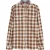 White Stuff Dale Crinkle Check Shirt Mid Brown