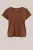 WE Fashion – Dames jersey T-shirt – Curve – Regular fit – Kaneelbruin – LENZING™ ECOVERO™ viscose – Plus Size