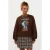 Ydence sweater met print – bruin