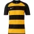 Nike Heren-rugby-T-shirt met raglanmouwen, ronde hals en contrasterende strepen (Zwart/Universiteitsgoud)
