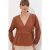 V-hals Blouse met Strikdetail en Kreppé