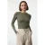 TRENDYOLMİLLA Dames Kaki Effen Lang Getailleerd Blouses
