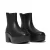 FitFlop Platform Leren Dameslaarzen met Hakken Zwart