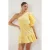 TRENDYOLMİLLA Dames Geel Effen Extra Kort / Super Mini Mouwloos Strandkleding Skater Strandjurken