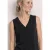 Street One Dames Top met V-hals en haakband in Zwart
