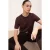 TRENDYOLMİLLA Dames Bruin Colorblock Kort Regular fit Blouses