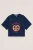 WE Fashion – Meisjes T-shirt met print – Regular fit – Donkerblauw – Katoen –