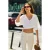 Oversized cropped T-shirt met V-hals