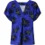 Biba Dames/Dames Bladprint Jersey V Hals Relaxed Fit Blouse (Blauw)