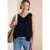 Blousetop met V-hals van mousseline