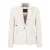 Crèmekleurige getailleerde damesblazer van wolmix tweed
