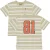 QPI gestreepte T-shirt met backprint beige