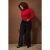 Trendyol Curve Dames Rood Effen Lang Getailleerd Grote maten Blouses