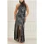 GUESS Daisy Fringe Dress Jet Black Multi