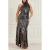 GUESS Marciano By  Daisy Fringe Dress Jet Black Multi