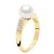 Ring Sieraad Diamant 0,06 Ct – Geel Goud – Echte Gecultiveerde Zoetwaterparel Rond 8-9 mm