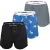 Happy Shorts 3-pack wijde boxershorts heren zwart pelikaan print blauw