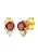 ELLI PREMIUM Oorbellen  goud / donkerrood