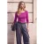 TRENDYOLMİLLA Dames Paars Effen Driekwart mouw Getailleerd Blouses