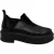 De Row Robin flatform enkellaarsjes in zwart leer.