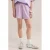 WE Fashion straight gestreepte casual short lila met textuur