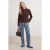 TRENDYOLMİLLA Dames Bruin Bloemenprint Lang, Regular fit Blouses