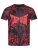 Tapout Functioneel shirt ‘Rootstock’  donkerlila / lichtrood / zwart