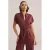 WE Fashion Aansluitend jumpsuit donkerrood
