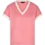 Red Button Jerry v-neck striped rib