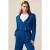 Oltre Double-breasted Cropped Blazer Bright Blue