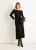 Zwarte gebreide fit & flare-jurk met halve halslijn