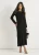Zwarte gebreide fit & flare-jurk met halve halslijn