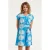 Smashed Lemon Blauwe jurk met witte schelpenprint en ceintuur |