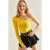 Asymmetrische Kraag Cropped Blouse