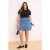 Trendyol Curve Dames Blauw Effen Kort / Mini A-lijn Grote maten Rokken