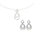 Orphelia ‘Amber’ Dames 925 Sterling Zilveren Set: Ketting-Hanger + Oorbellen – Zilver SET-7092