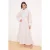 Marineblauwe gestreepte maxi-jurk voor dames, casual/dagelijks, skatermodel met hijab