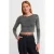 Dames Geribbelde Crop Crew Neck Trui