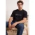 TRENDYOL MAN Heren Zwart Slogan Kort Oversized T-shirts