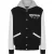 Hooded Varsity Bomber With Leather Sleeves Greatness