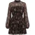 Ted Baker Avetta Mini-jurk Met Lange Mouwen, Bloemenprint En Zwarte Mesh