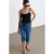 Hoge Taille Denim Capri Shorts