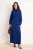 Marineblauwe platte maxi-jurk voor dames, lange casual/dagelijkse A-lijn jurk met hijab