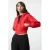 TRENDYOLMİLLA Dames Rood Effen Lang Regular fit Sweatshirts