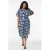 Zizzi gebloemde midi jurk Plus Size – blauw